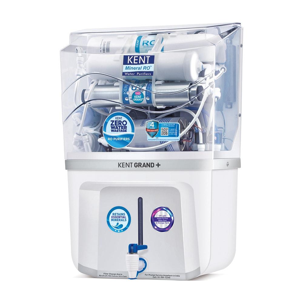 Kent ZWW Series Grand Plus, 9 Litres, RO+UV+UF+TDS Water Purifier, Zero Water Wastage,UV Disinfection Process, Auto-Flushing System, White