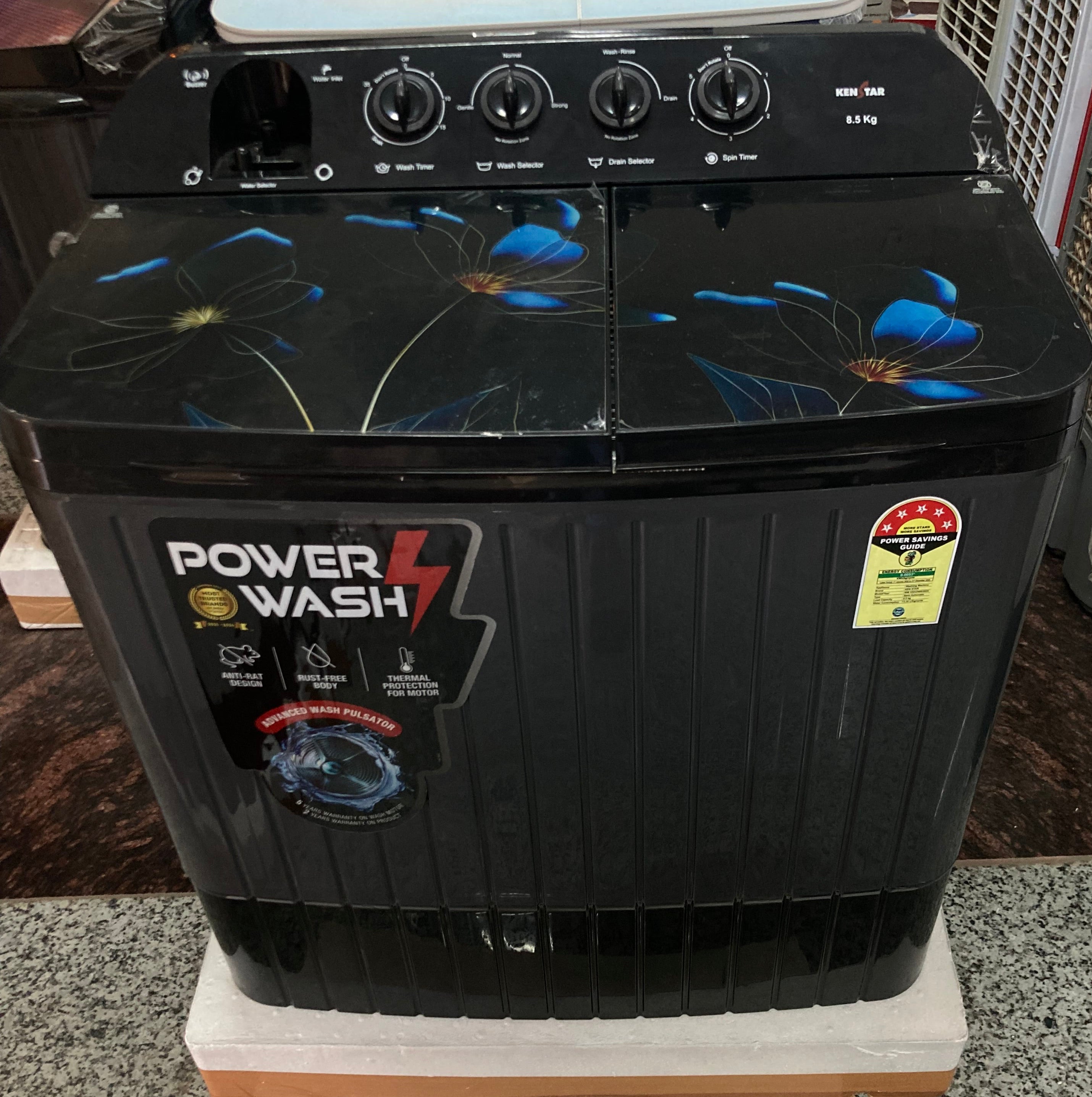 Kenstar 8.5kg w/m toughened glass ksaz685hg