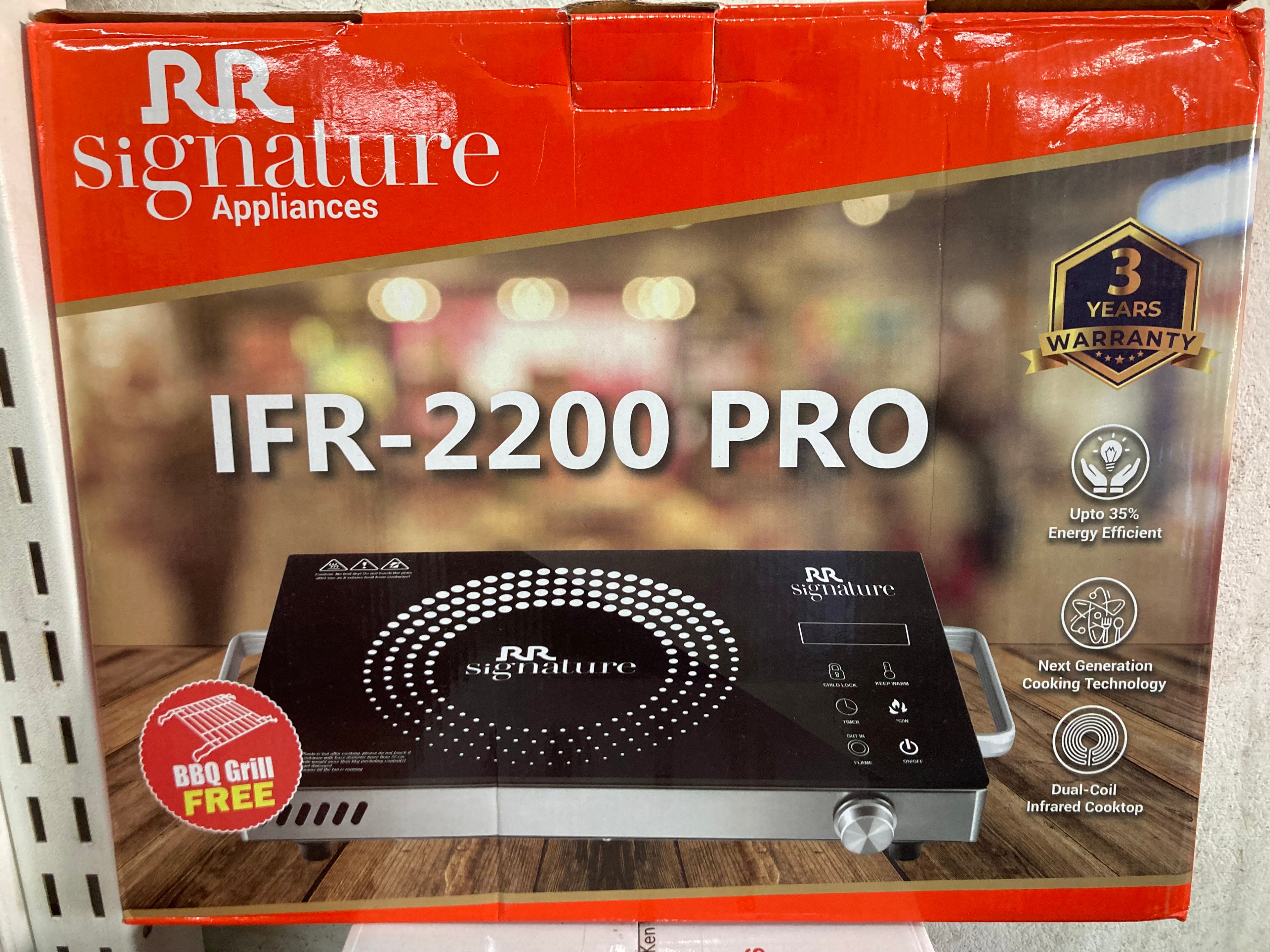 RR SIGNATURE INFRARED COOKTOP 2200watt 3YEAR WARANTY