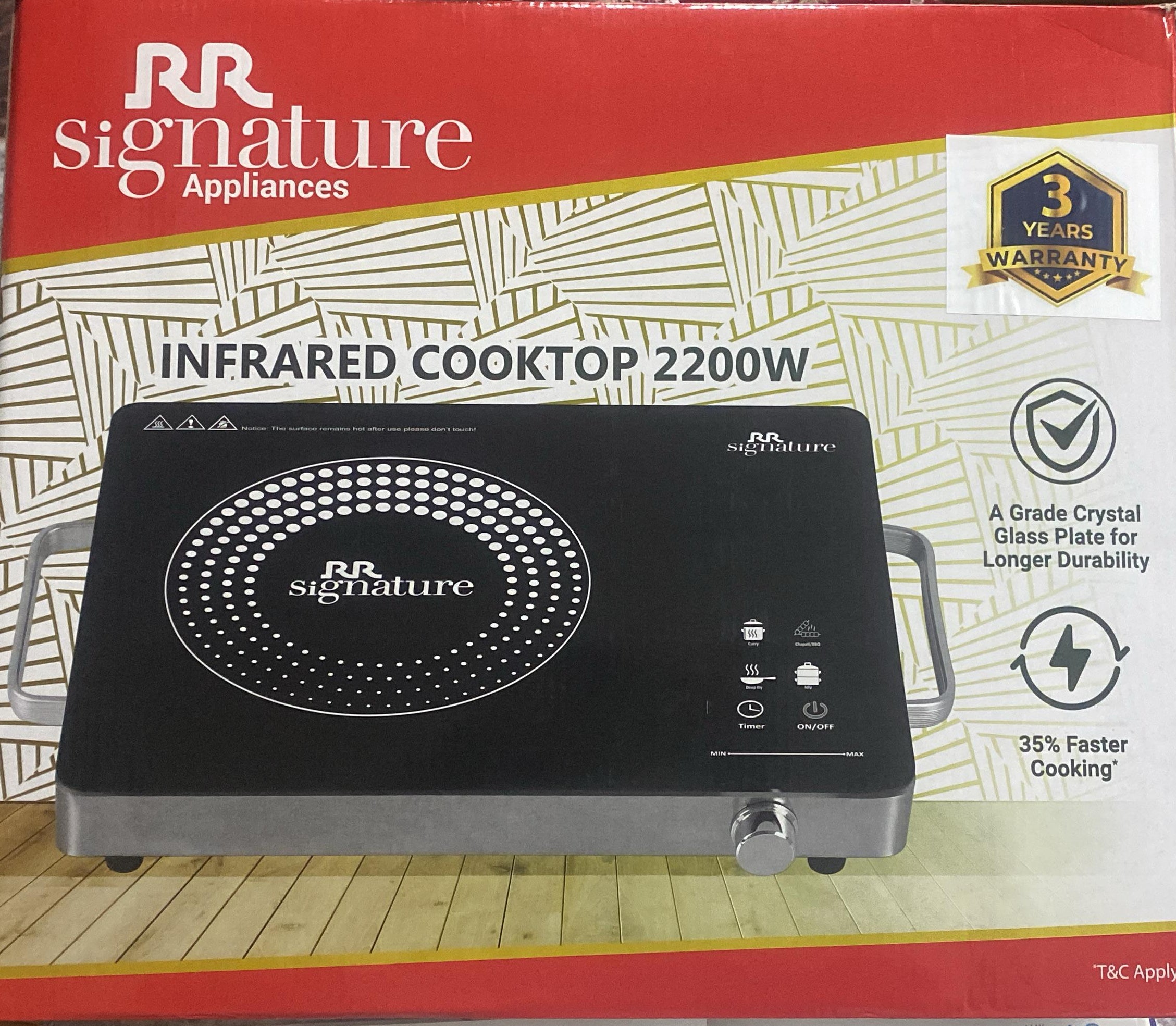 RR SIGNATURE INFRARED COOKTOP 2200W 3 YEAR WARRANTY