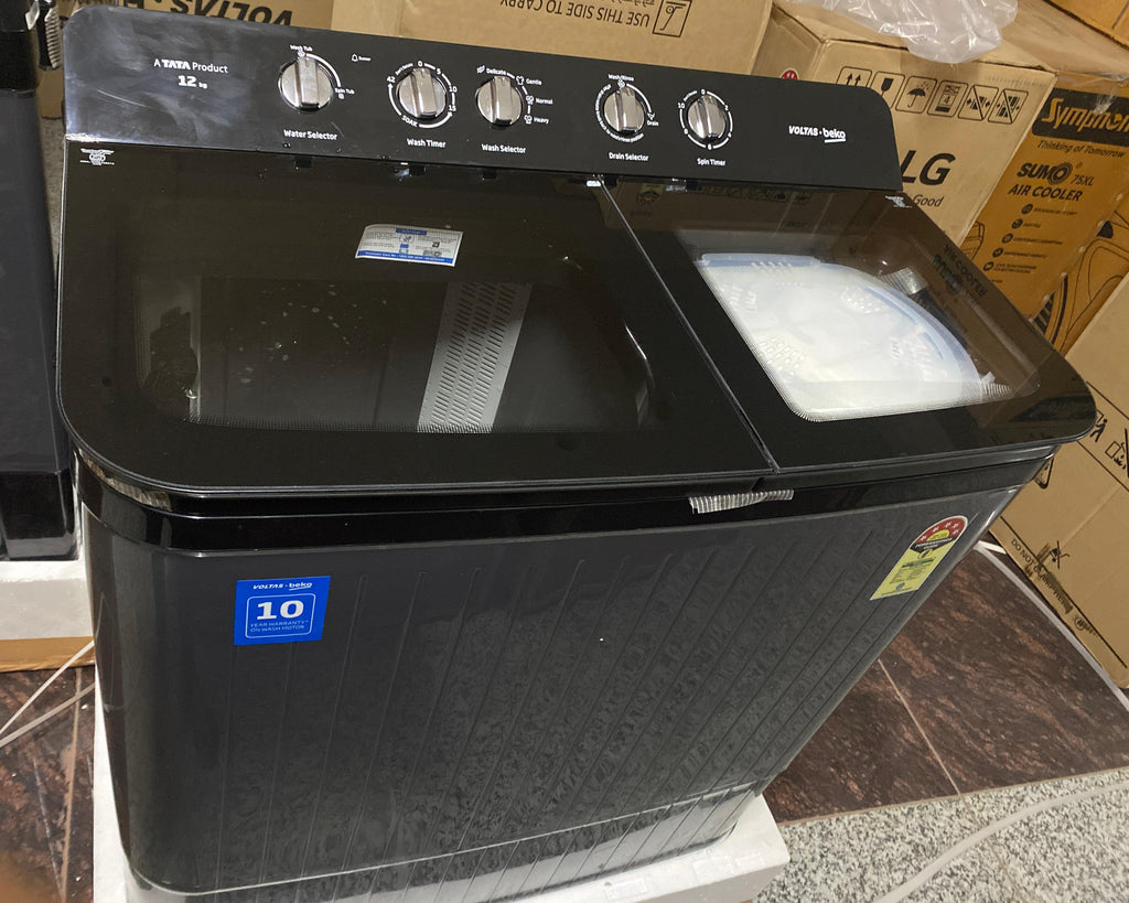 Voltas 12kg w/m toughened glass WTT12 10 year warranty