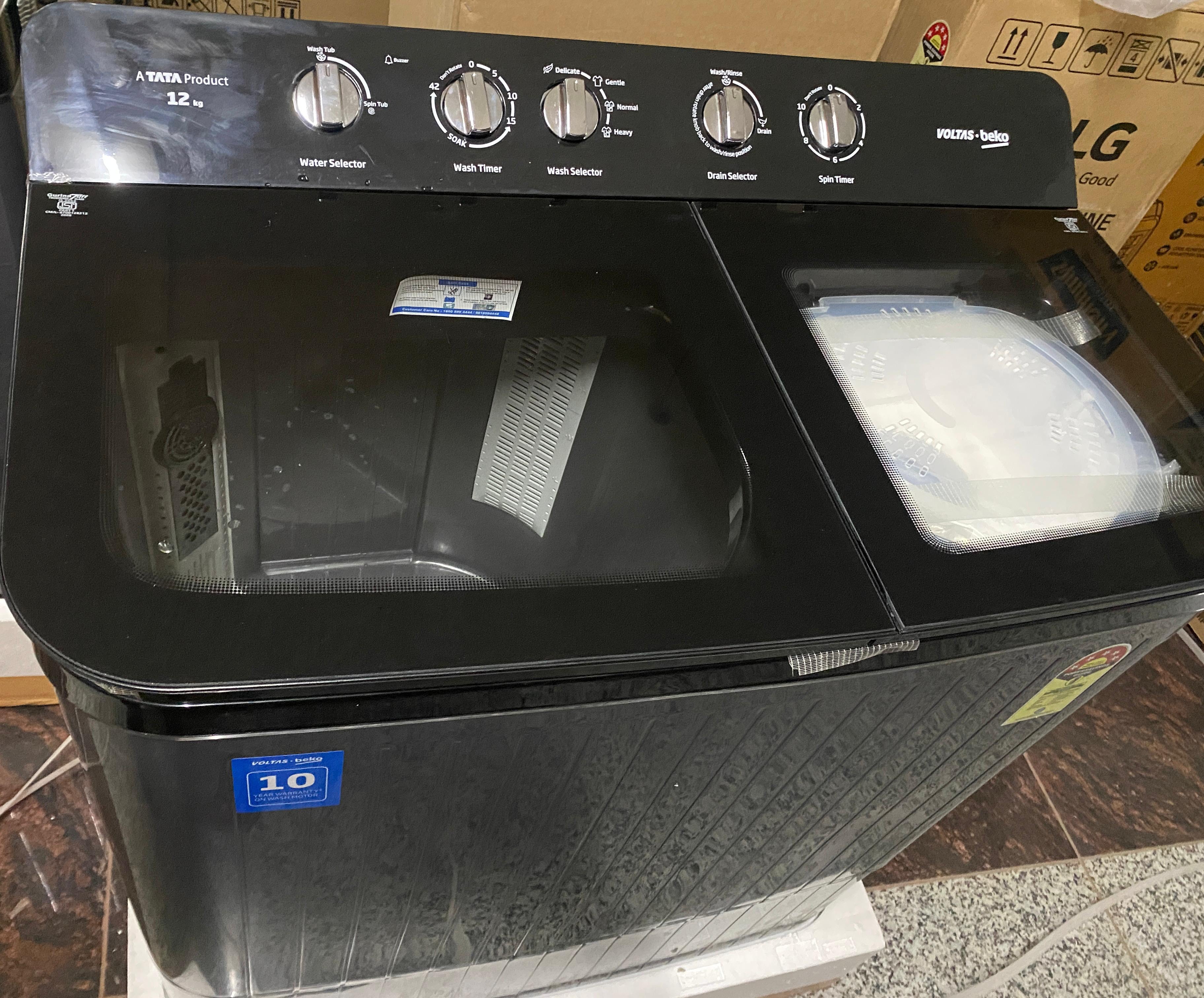 Voltas 12kg w/m toughened glass WTT12 10 year warranty